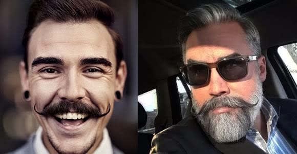handlebar moustache style for men